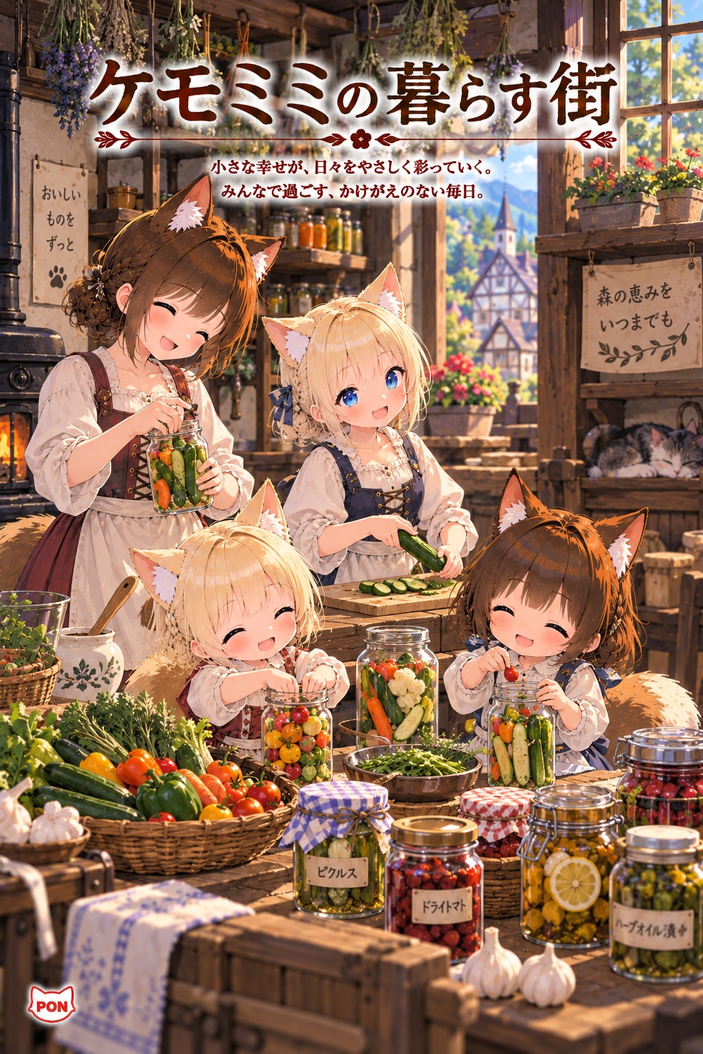 ケモミミの暮らす街 | の人気AIイラスト・グラビア