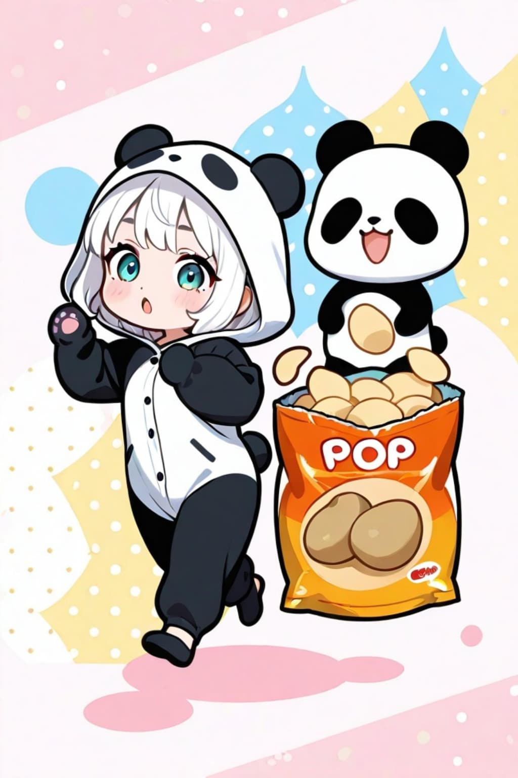 きぐるみの白髪ちゃん