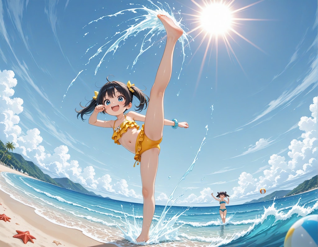 夏真っ盛りのツインテちゃん