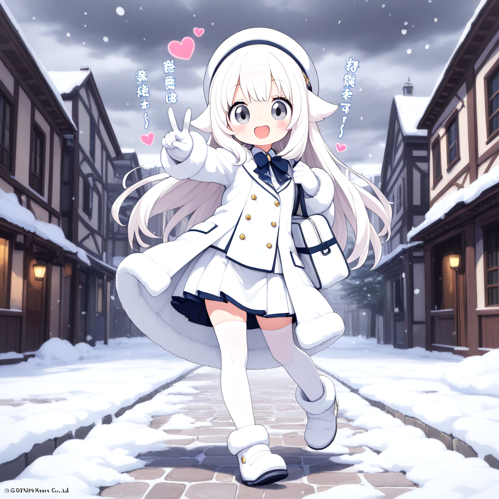 白いコートの女の子