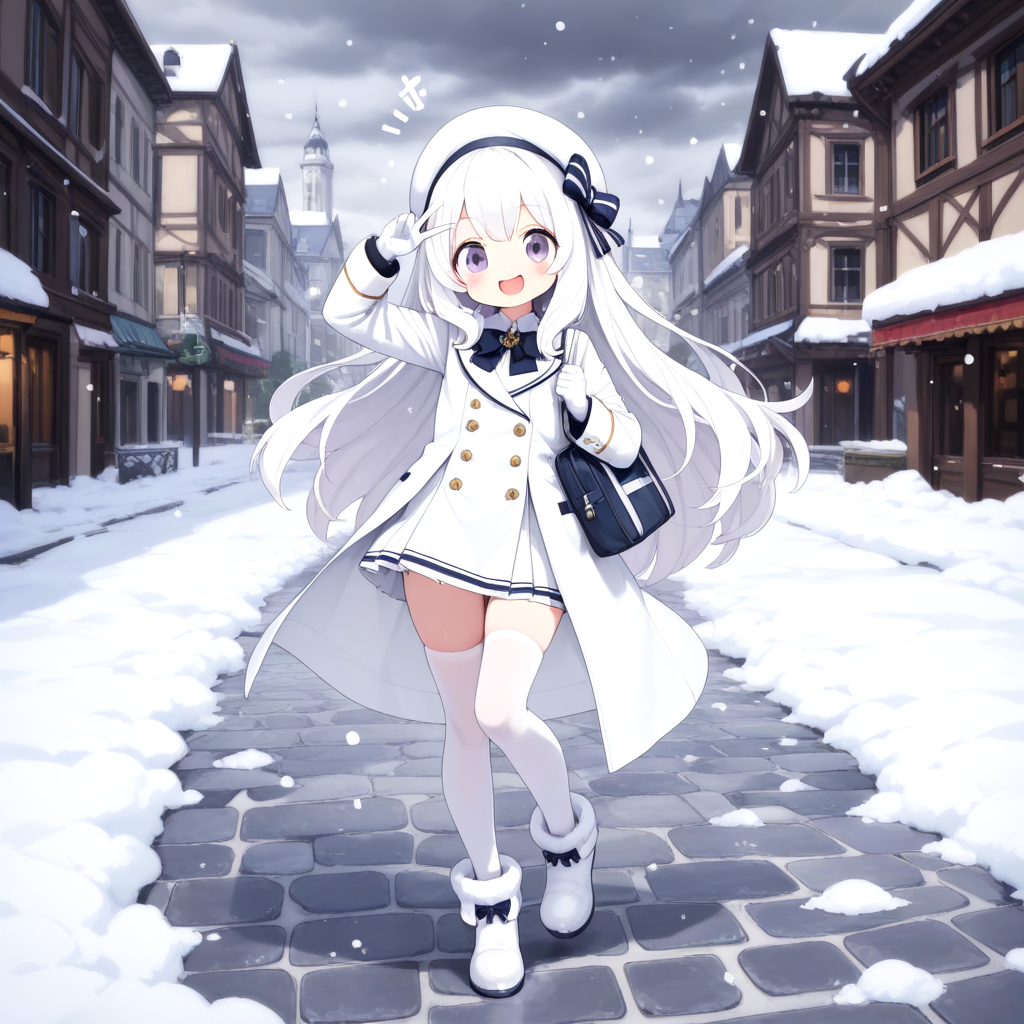 白いコートの女の子