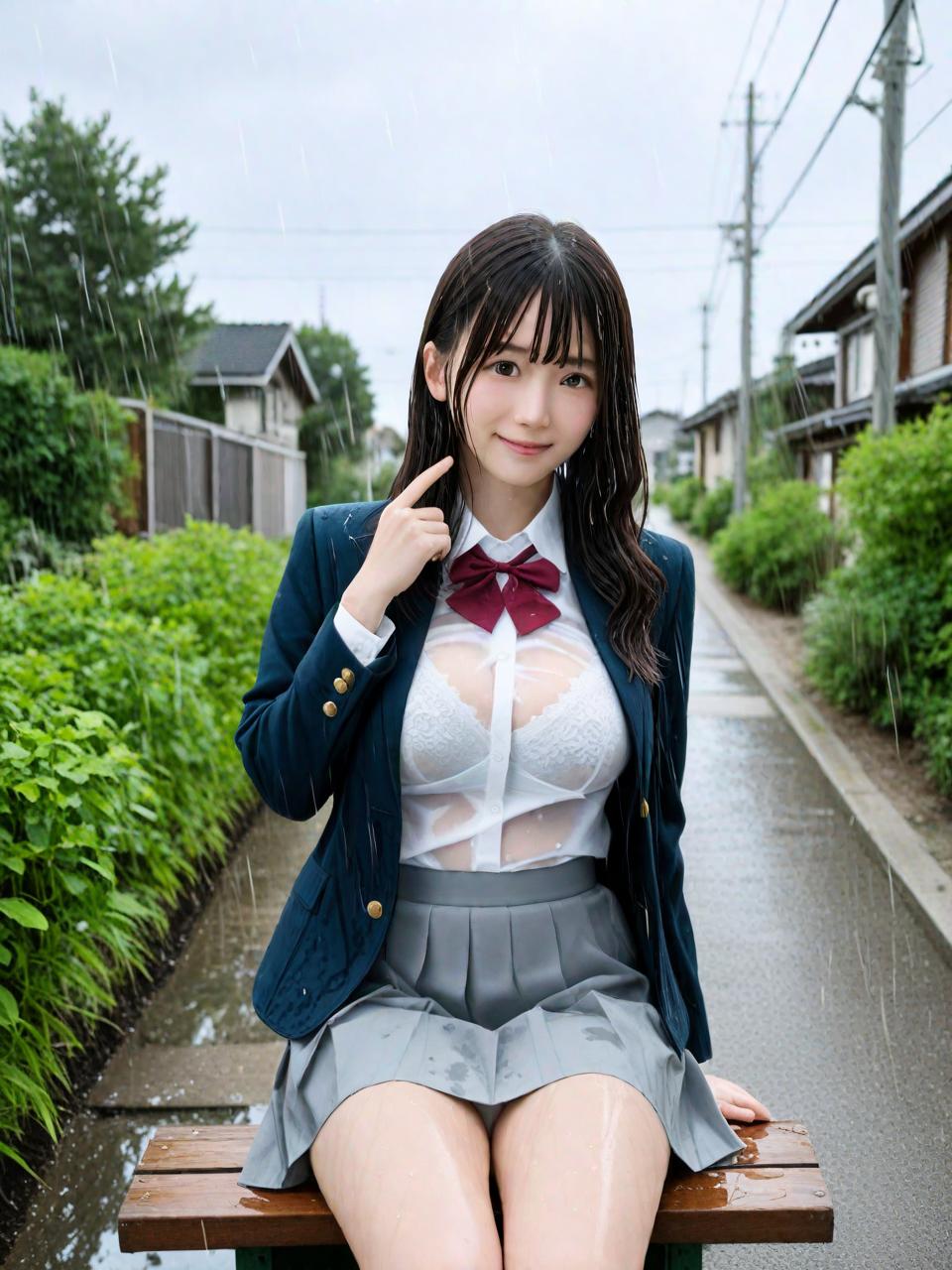 濡れた女子校生