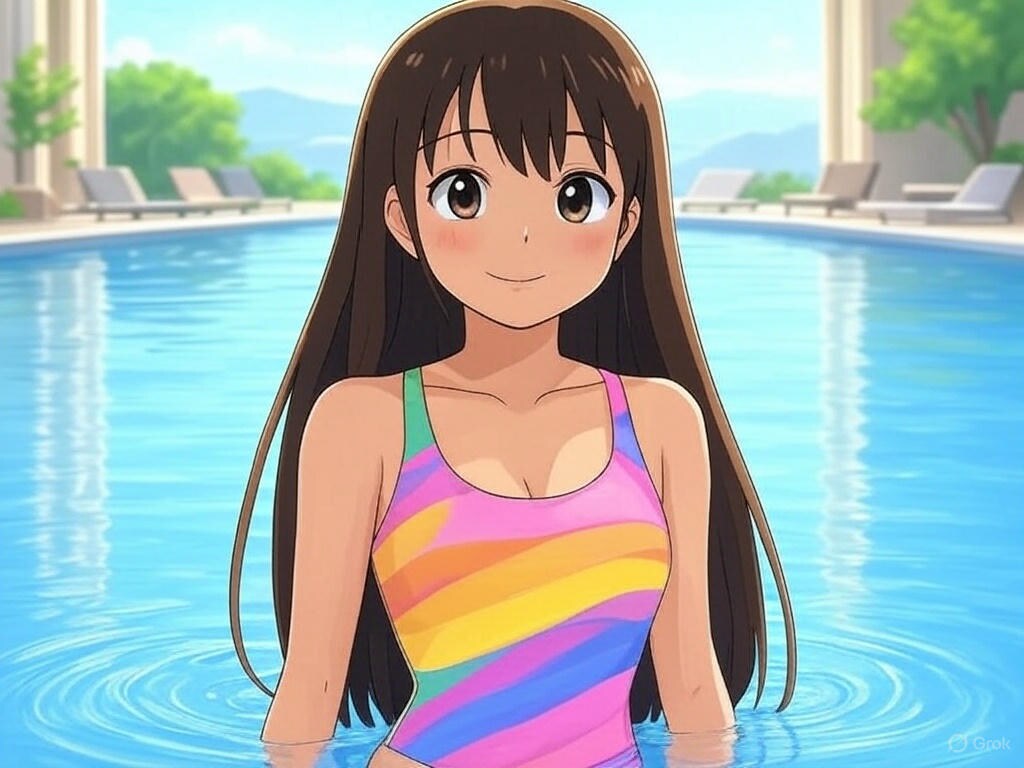 若いころの宮沢りえをGrokで京アニ風に画像生成してもらった。