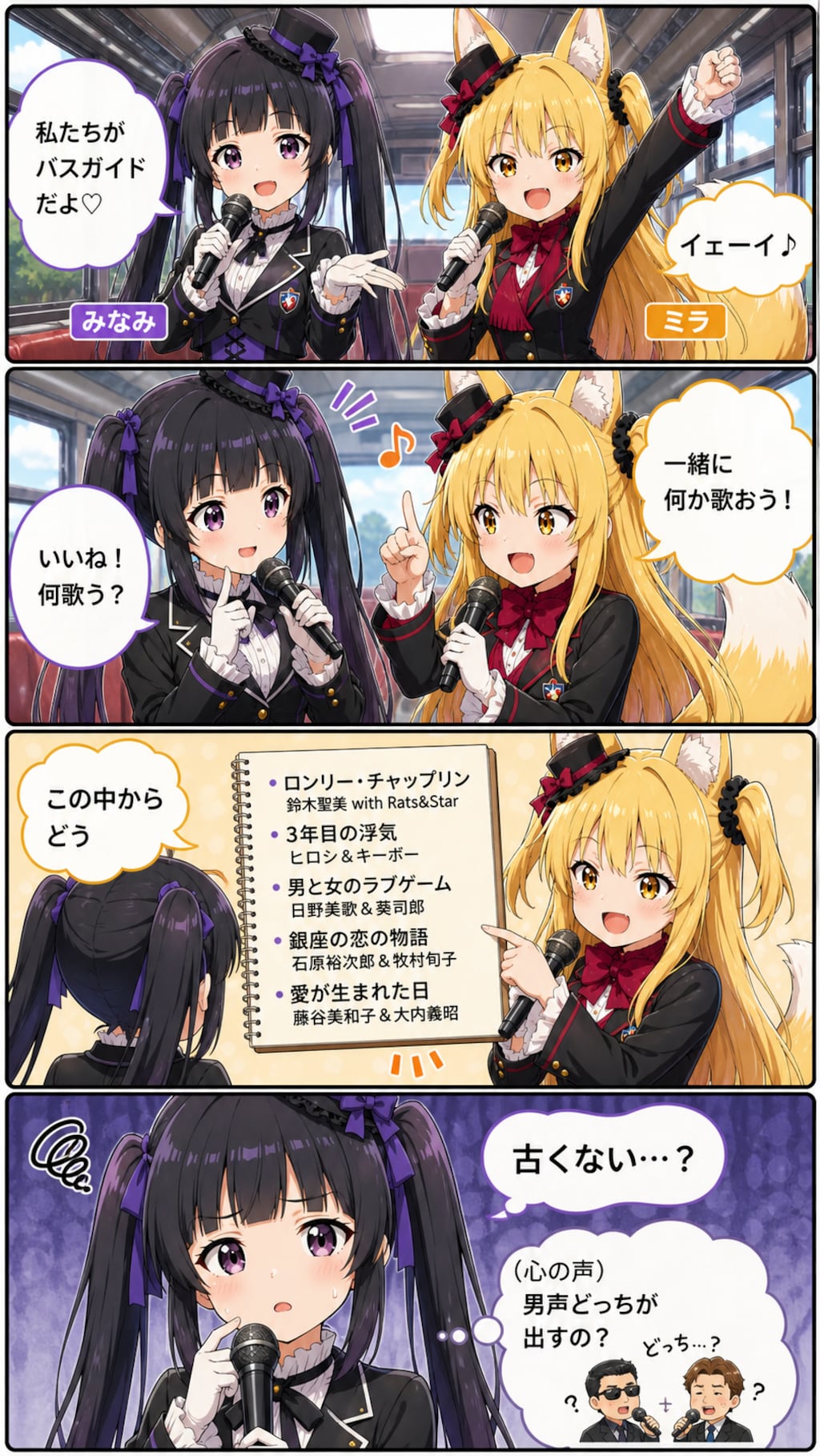 二人でバスガイド♪