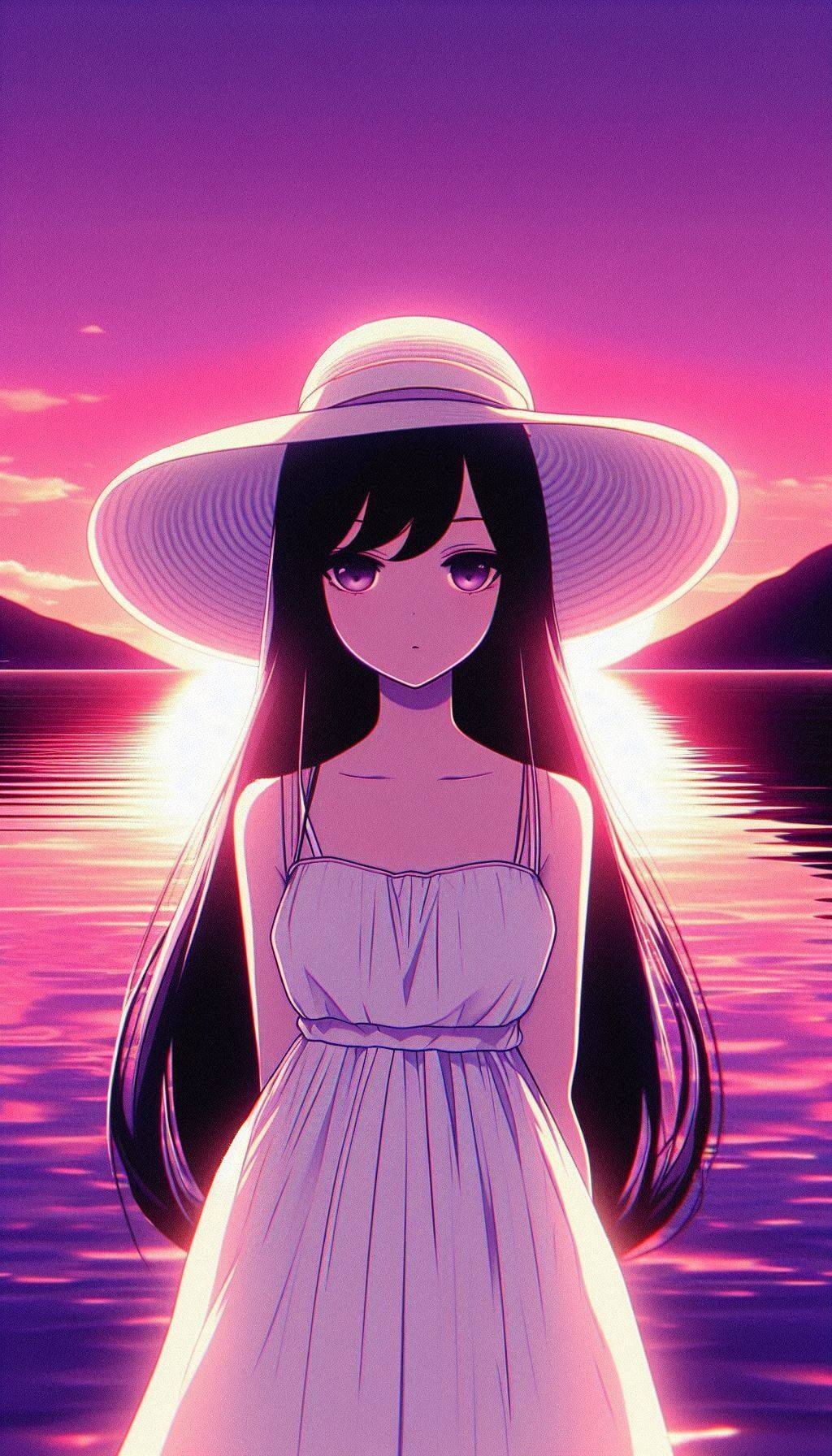 夕日と海