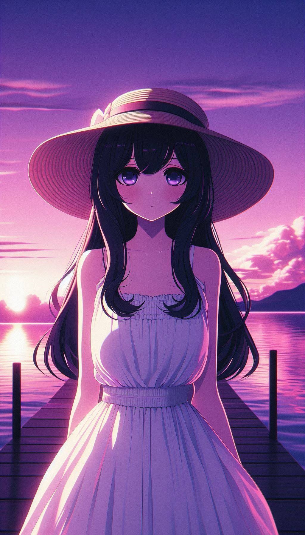 夕日と海