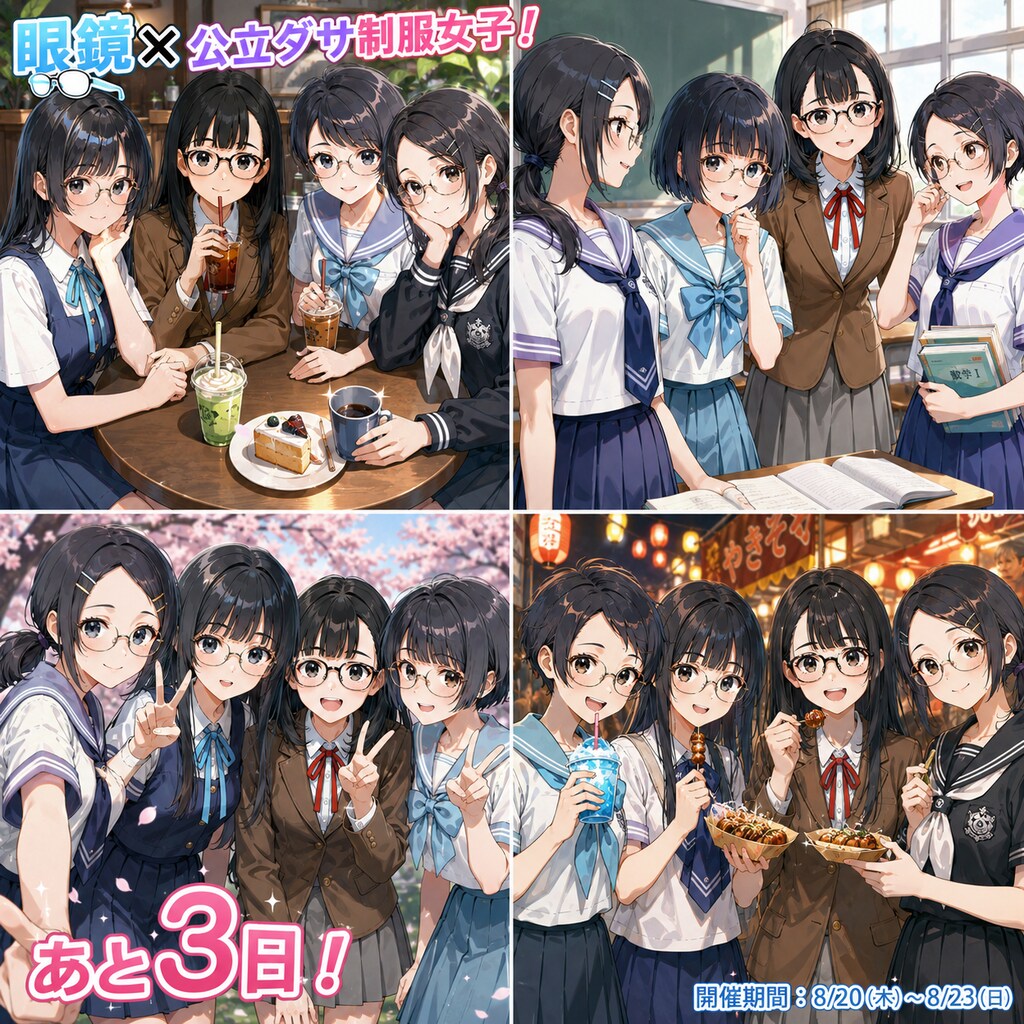 【あと３日！】公立ダサ制服女子！は8/20（木）から！