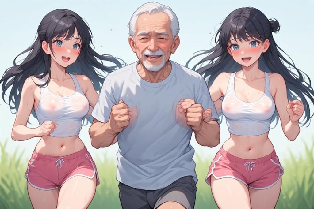 おじいちゃん、ファイト！！絶対に一緒にゴールしようね！