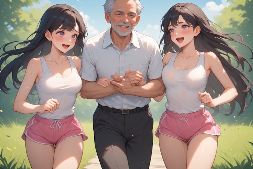 おじいちゃん、ファイト！！絶対に一緒にゴールしようね！