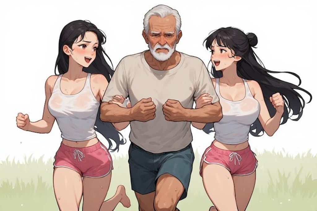 おじいちゃん、ファイト！！絶対に一緒にゴールしようね！