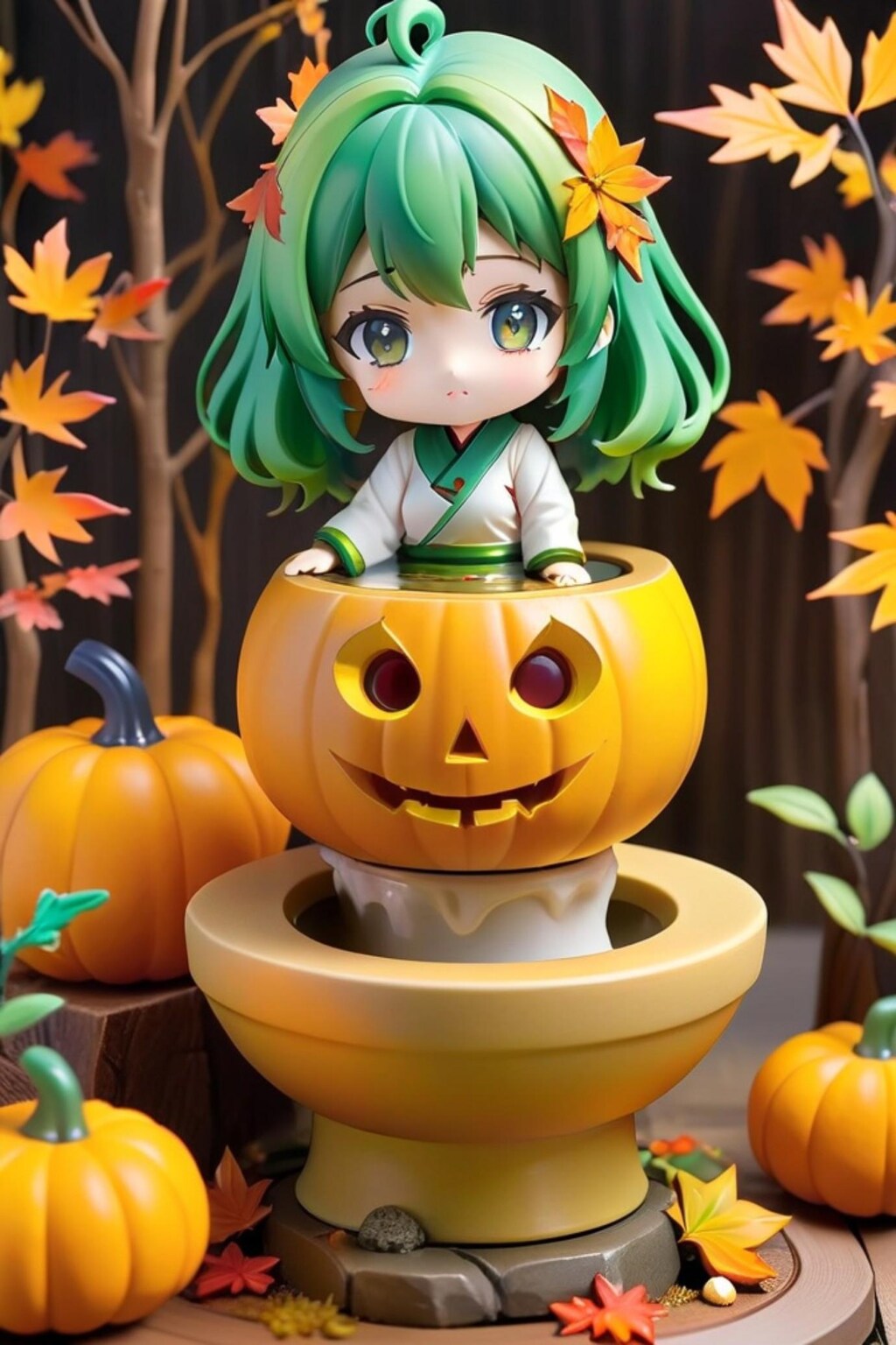 カボチャと緑髪ちゃんと🚽