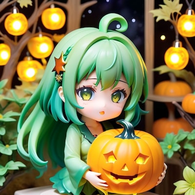 カボチャと緑髪ちゃんと🚽