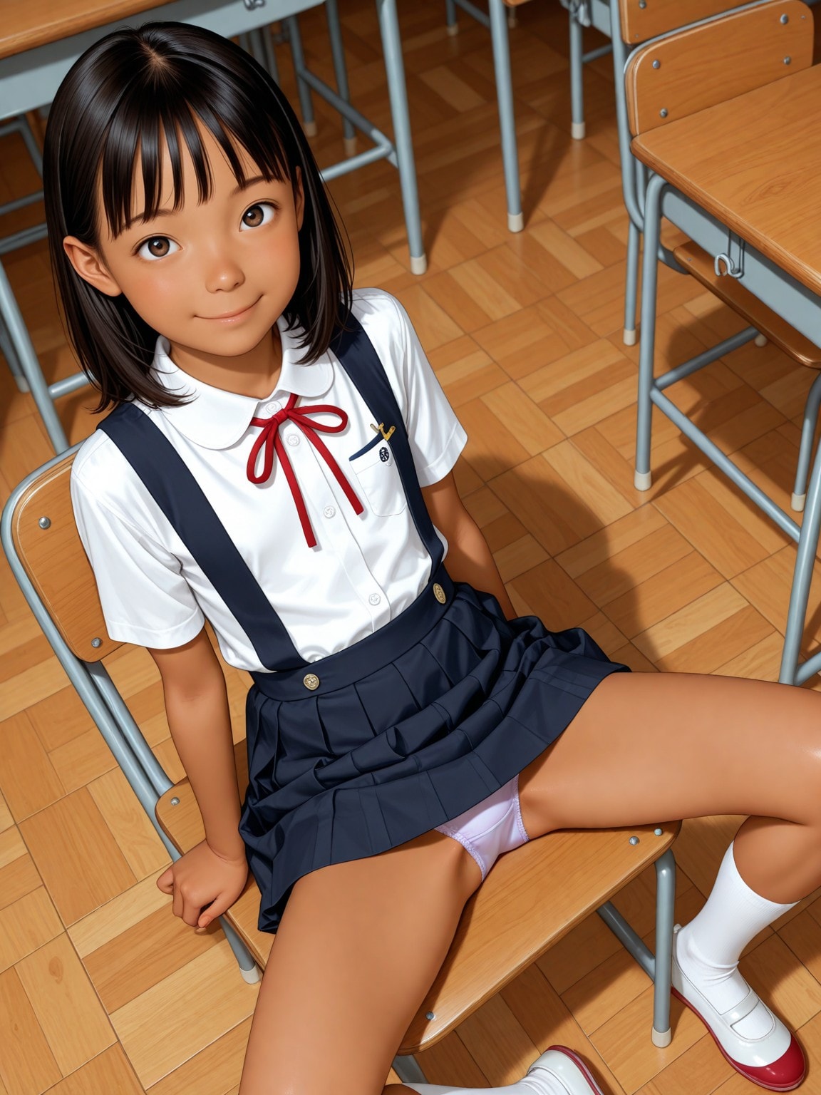 おぱんつ見えてる褐色ガール