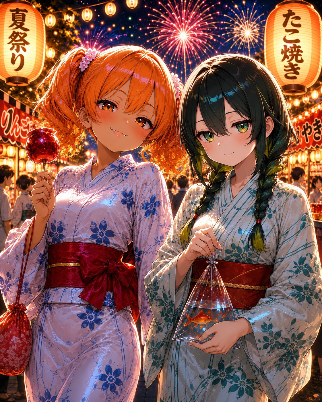 翡翠ちゃんと千秋で夏祭り(∩´∀`∩)💕