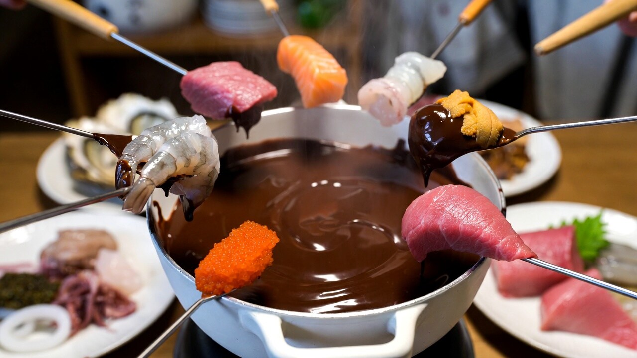 絶対に不味い魚介チョコフォンデュ | の人気AIイラスト・グラビア