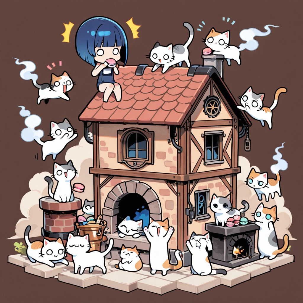 猫と青髪ちゃん