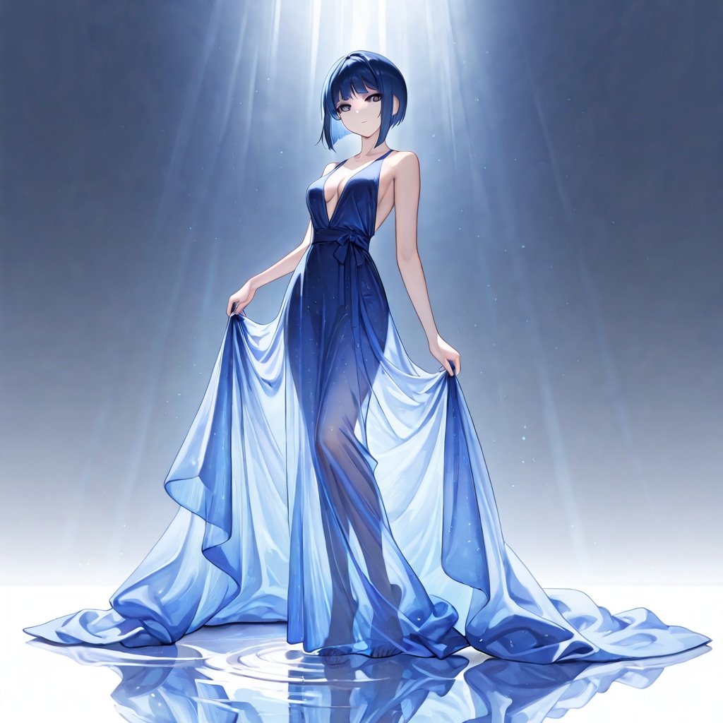 青の静寂 ― 水面に溶ける彼女