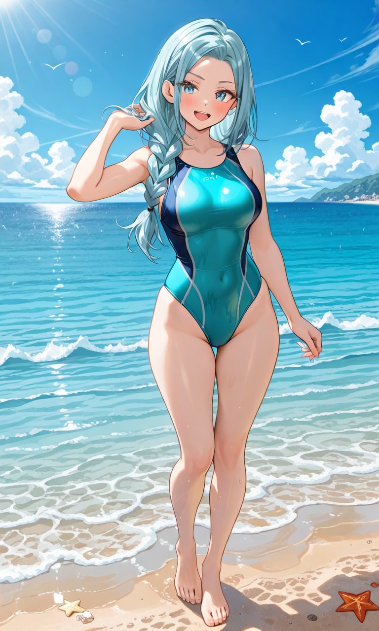 競泳水着のユズリハさん