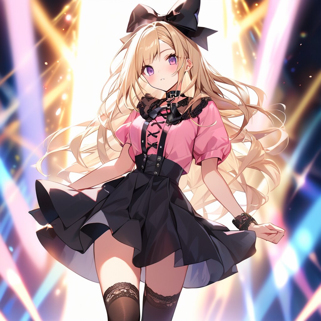 地雷系ファッションの金髪アイドル5 | の人気AIイラスト・グラビア