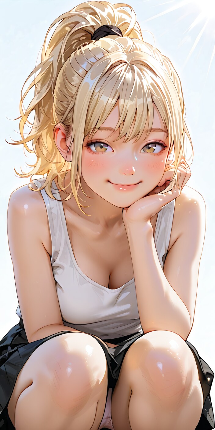 金髪ポニーテール