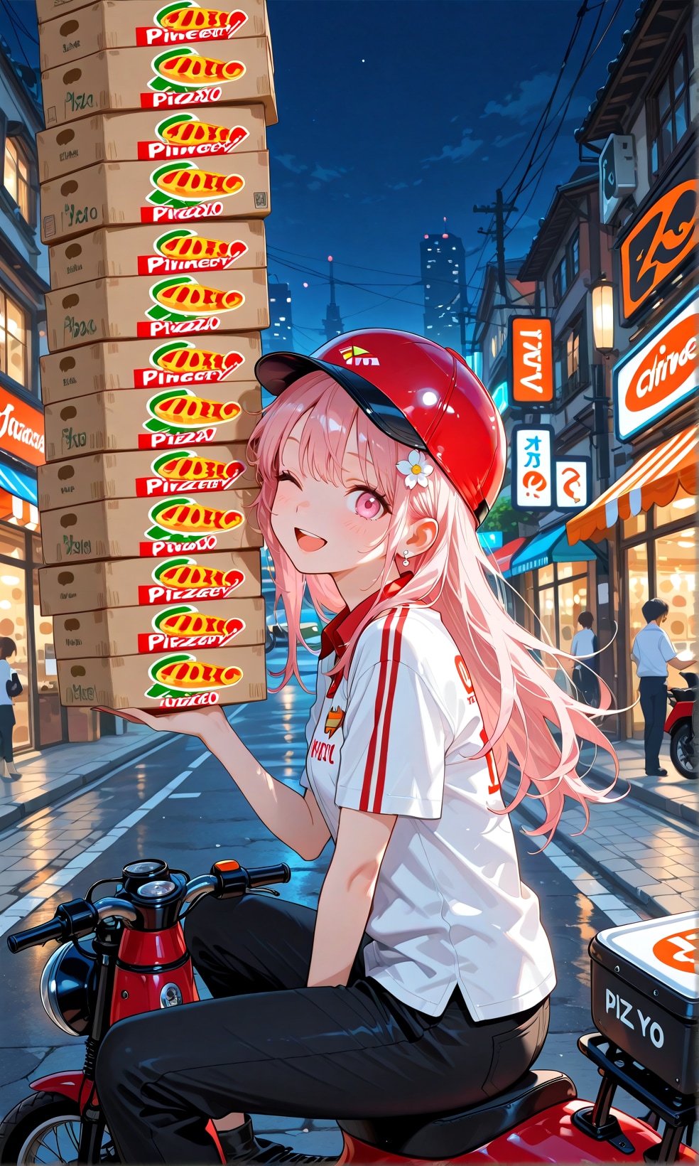 デリバリーピザ | の人気AIイラスト・グラビア