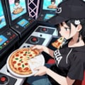 ピザを食べながらゲームプレイ 2枚目