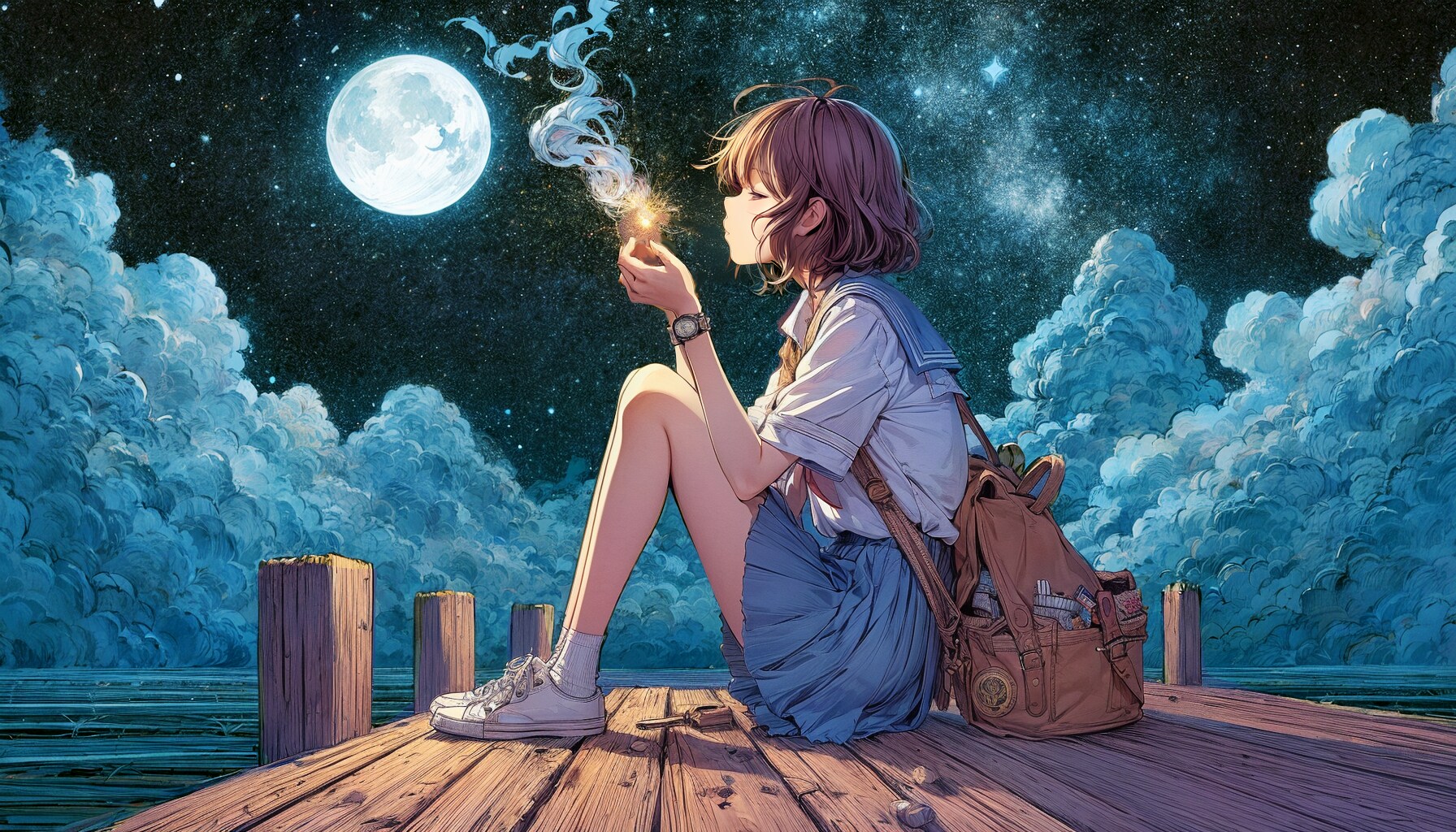 月と少女③ | の人気AIイラスト・グラビア