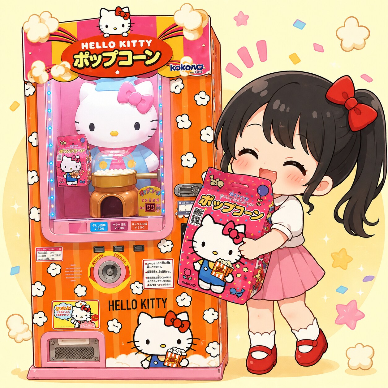 ハローキティ〜こんにちはぁ〜「ﾃﾞｷﾀﾃﾉﾎﾟｯﾌﾟｺｰﾝﾊｲｶｶﾞ？」 | の人気AIイラスト・グラビア