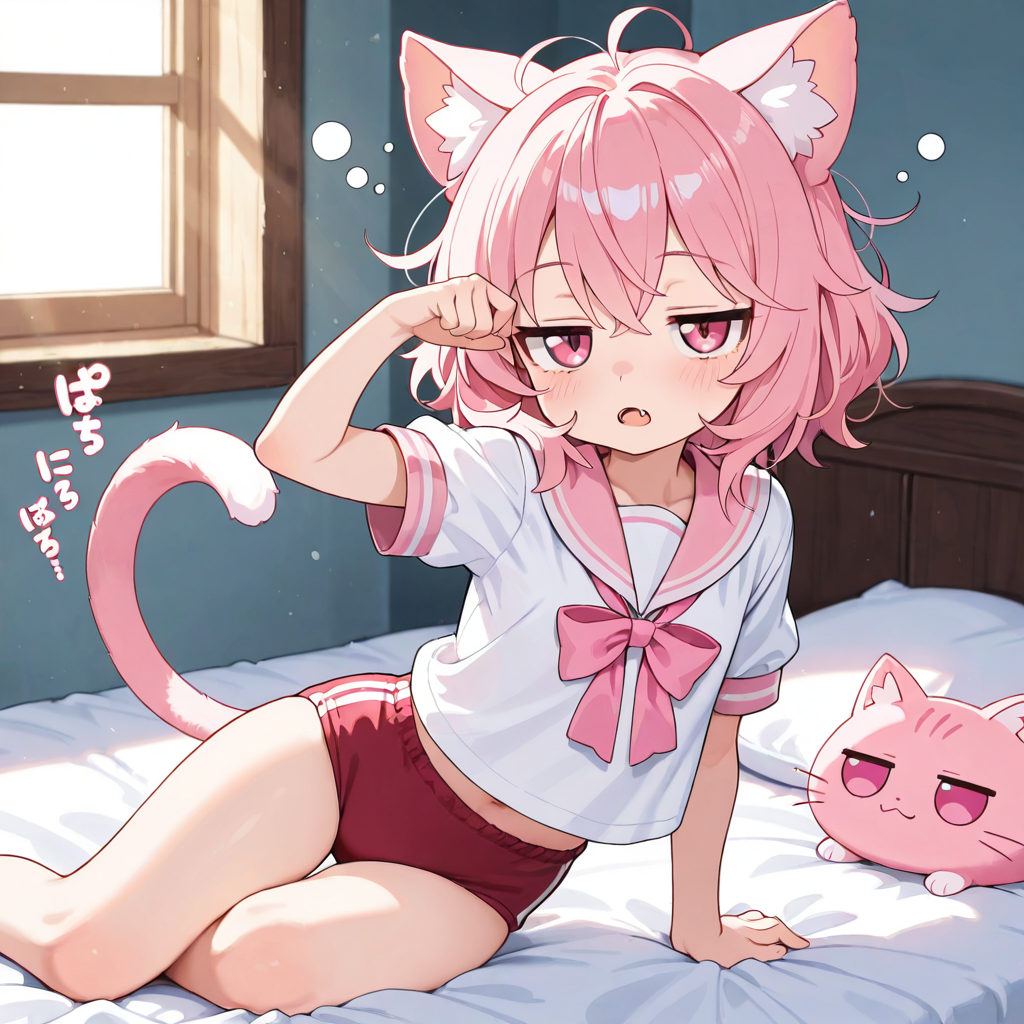 ふみゃ？メイ、おはようにゃん！！