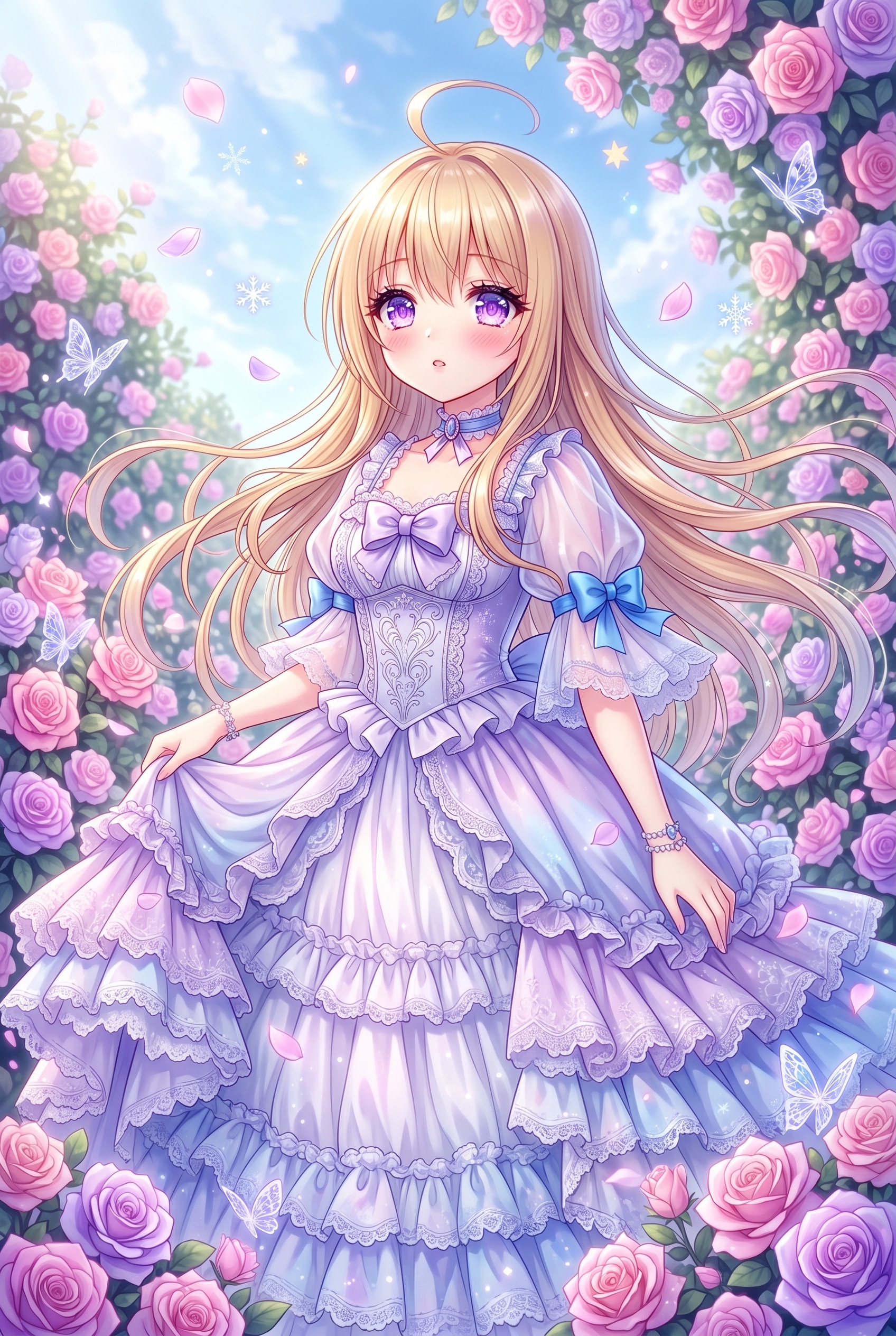 薔薇庭園の蒼光乙女