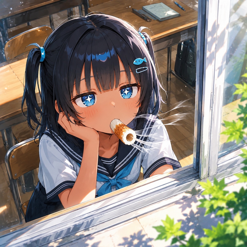 物思いにふけるこなつちゃん