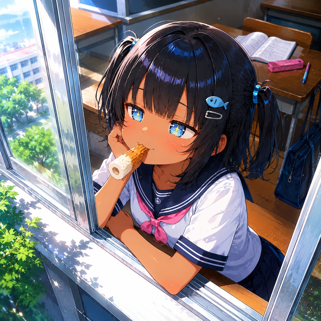 物思いにふけるこなつちゃん
