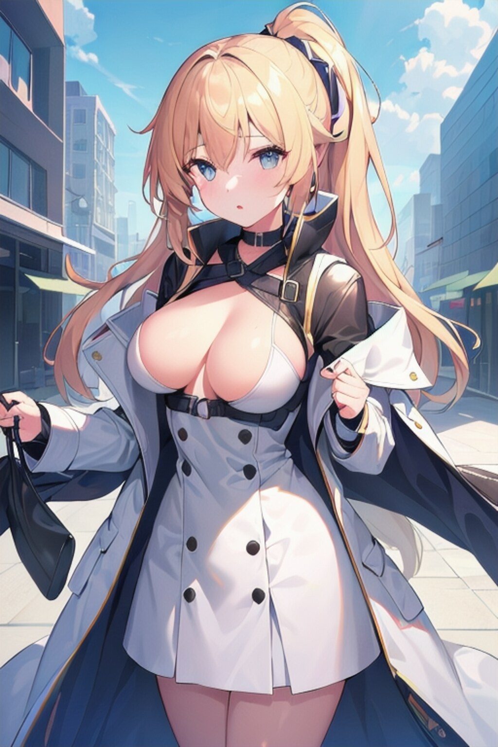 コートを羽織った女性
