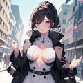 コートを羽織った女性 7枚目