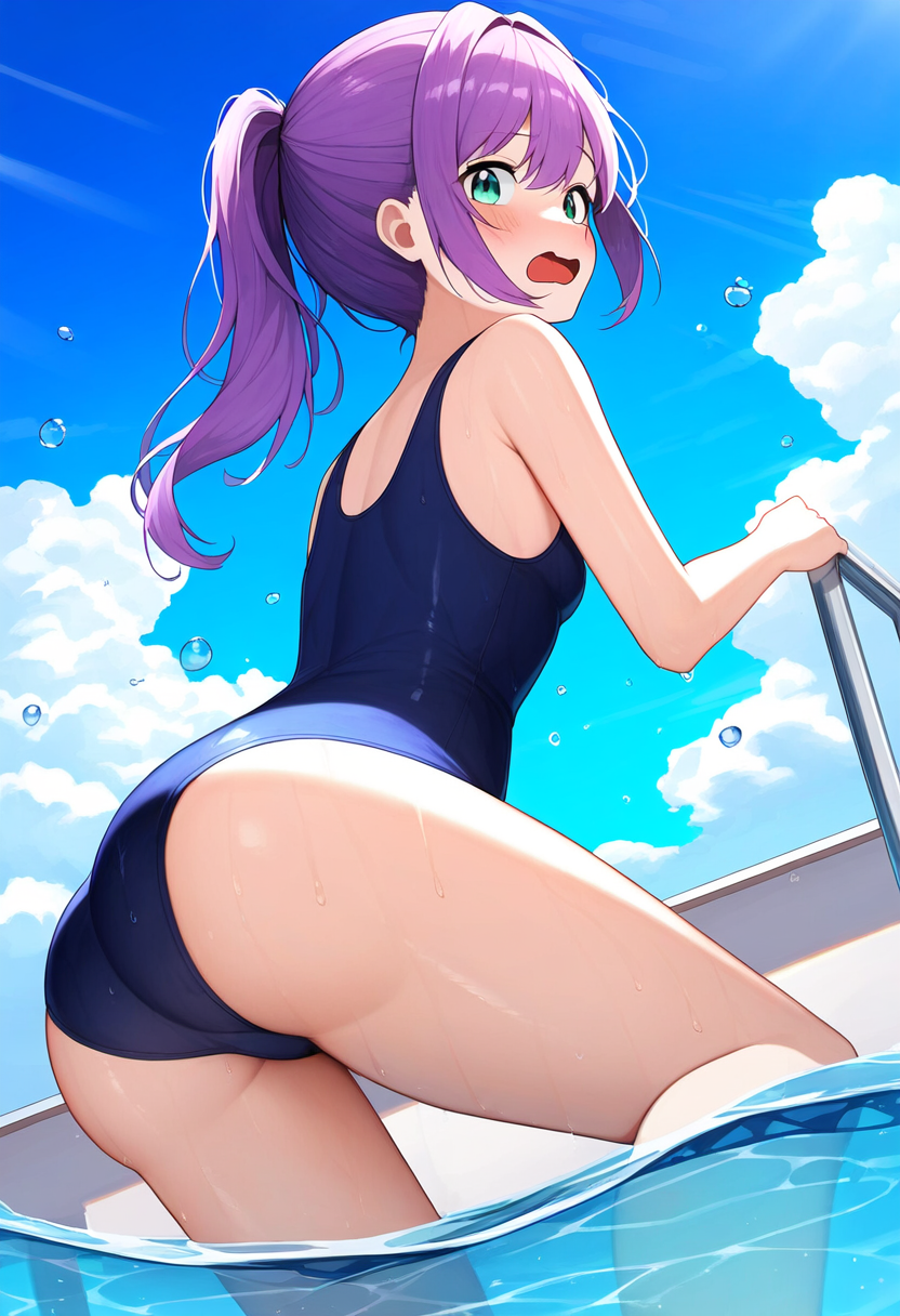 紫髪ポニテの水泳部員４