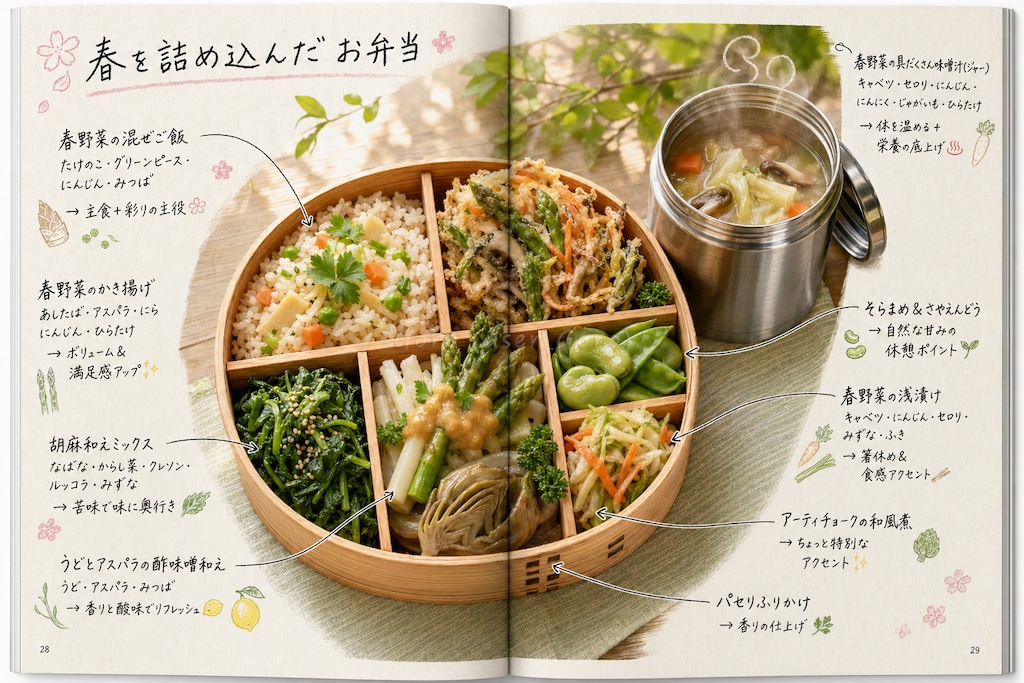 春を詰め込んだお弁当