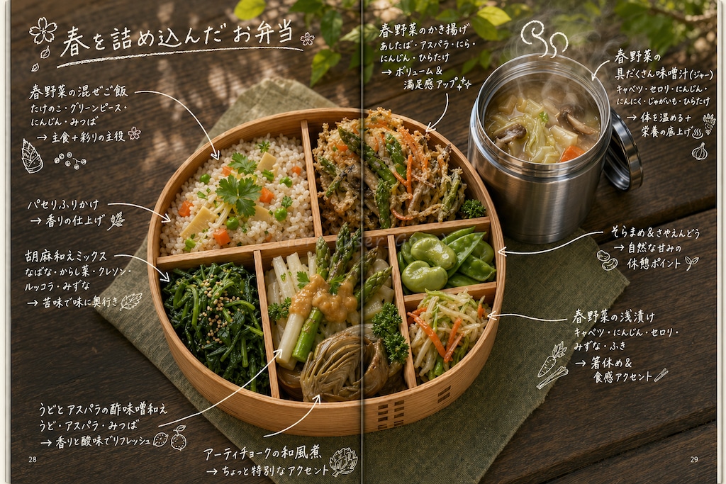 春を詰め込んだお弁当
