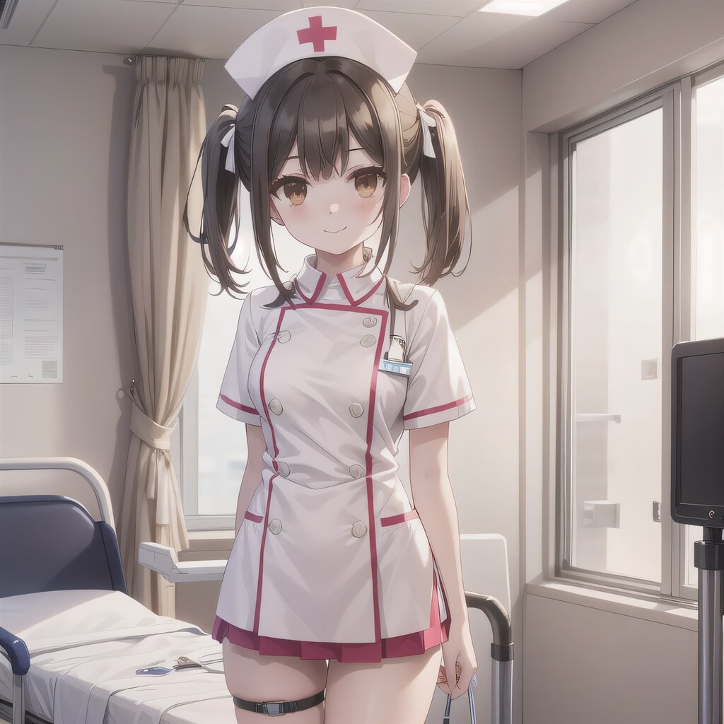 黒髪ツインテで白衣の少女２