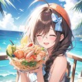 すみかちゃんと海の見えるレストランと海鮮麺 2枚目