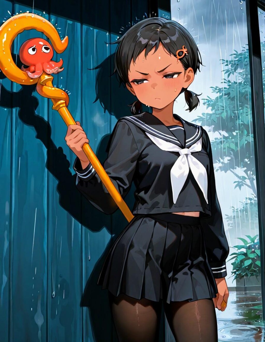 傘かと思ったら杖だった、幸多さん🐙