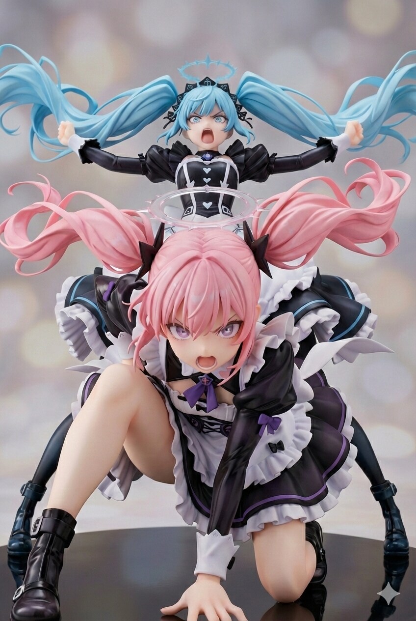 怒りのメイドとセレスの共闘のフィギュア | の人気AIイラスト・グラビア