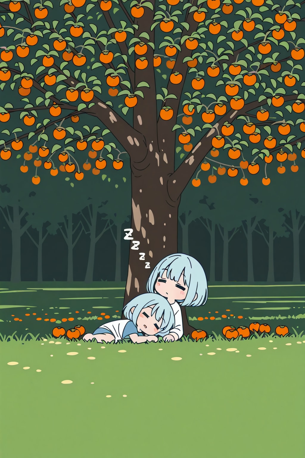 寝る青髪ちゃん