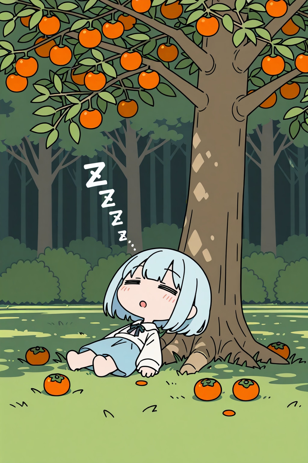 寝る青髪ちゃん