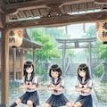 神社での雨宿りと言えば、とりあえずコサックダンスするよね～ 4枚目