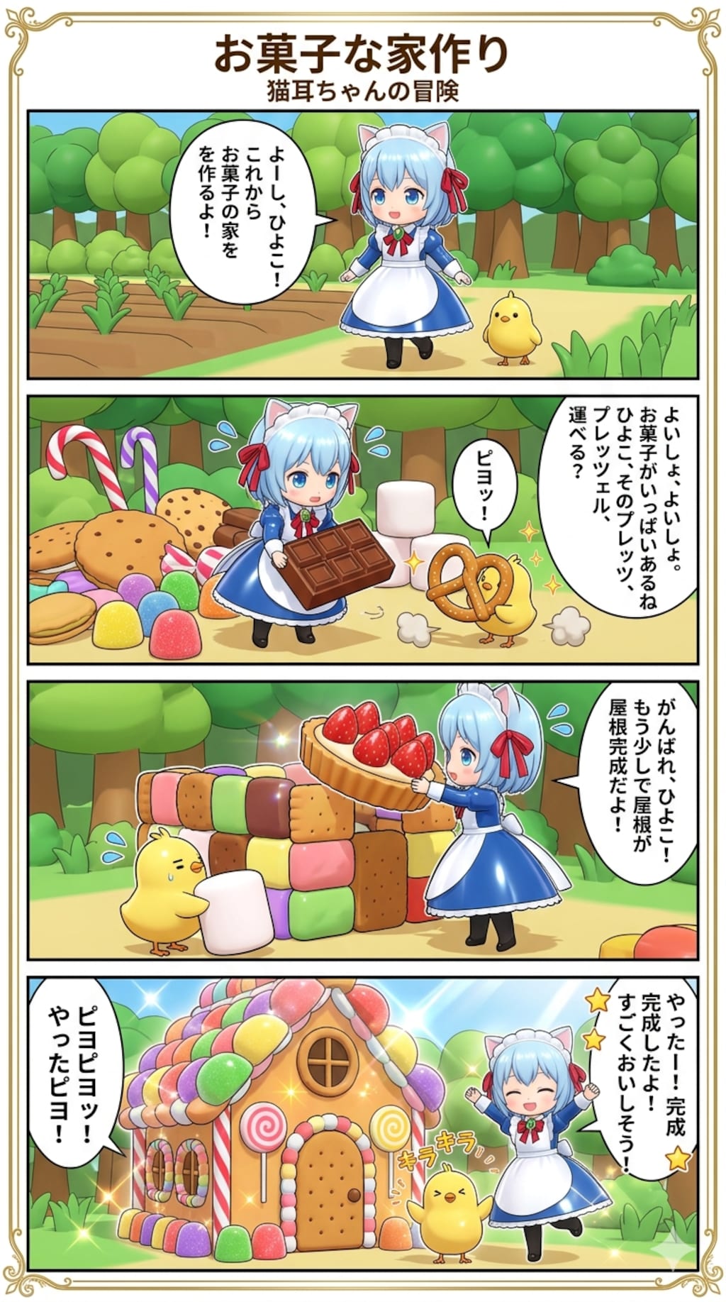 お菓子の家作り　猫耳ちゃんの冒険