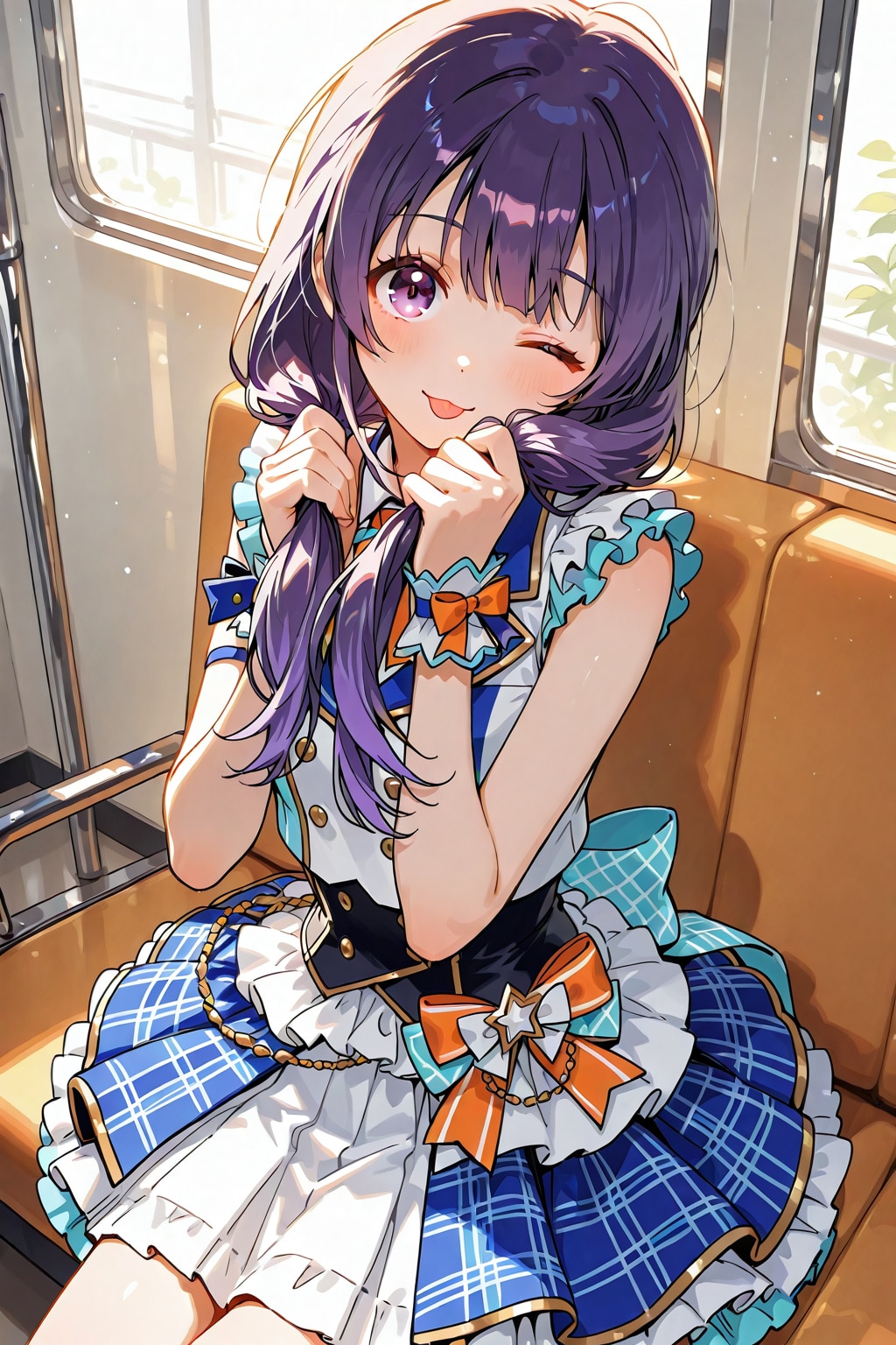 紫アイドルちゃん | の人気AIイラスト・グラビア