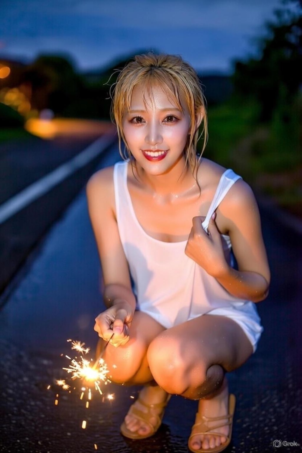 金髪ギャル✖️花火