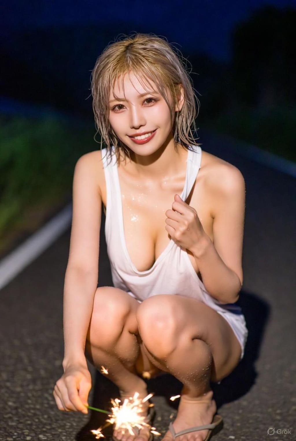 金髪ギャル✖️花火