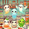 調味料の精霊と料理する小さな女の子 5枚目