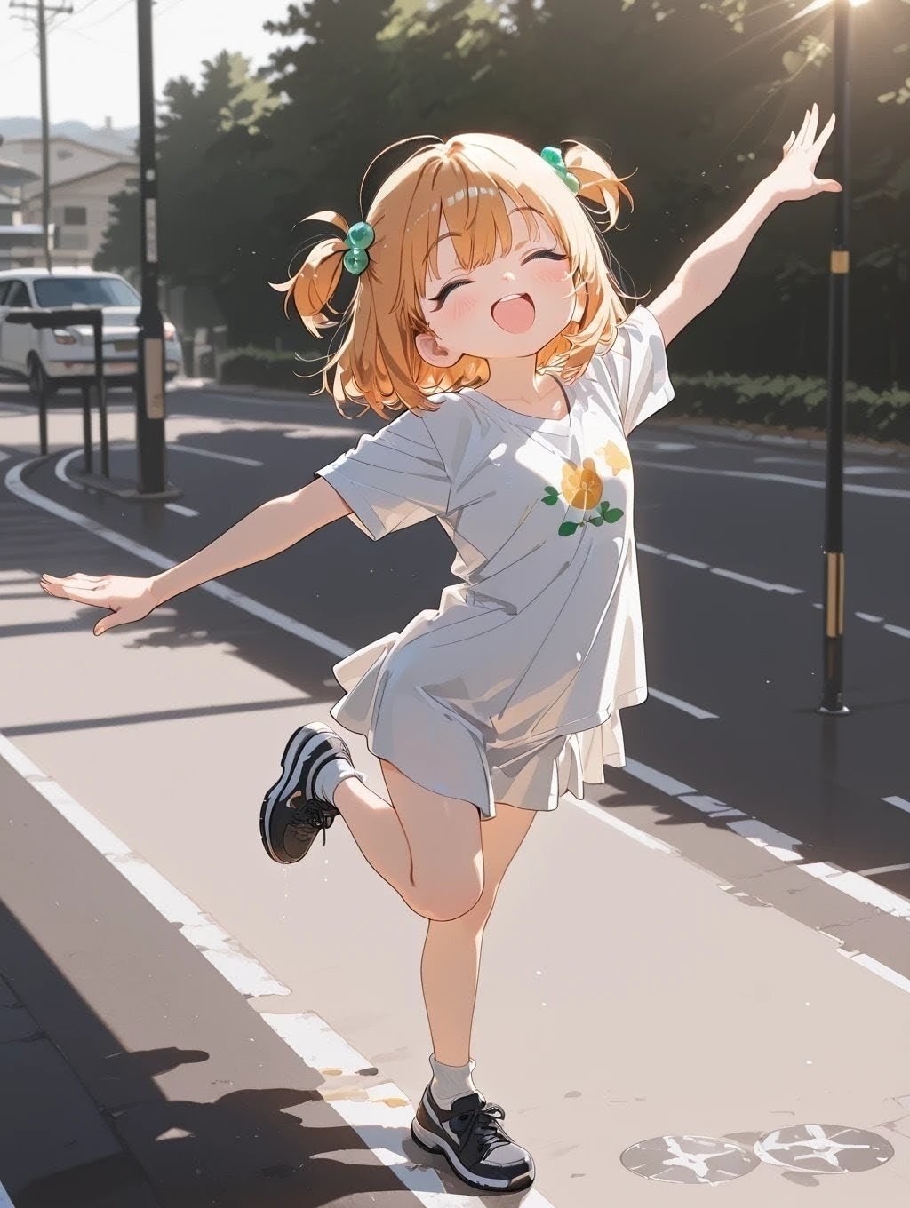 「白い線から出ちゃだめだよー」